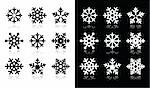 Winter christmas icons set- snowflakes