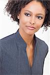 A beautiful mixed race African American young woman or businesswoman