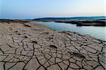 cracked soil and pond in Sampanbok , in Mekong River, Ubon Ratchathani. Grand canyon in Thailand