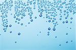 Abstract picture of a blue water bubbles in the top.