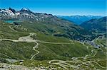 Panoramic view from the trace n.13 on Breuil Cervinia and Goillet lake, Aosta Valley