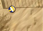 beach volleyball on sand sport background with space