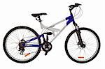 sport silver and blue bicycle isolated