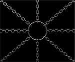 metal chains on black background - 3d illustration