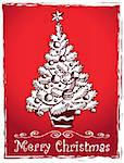 Christmas tree stylized drawing 2 - vector illustration.