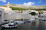 Einen Panoramablick über die Stadt Dubrovnik, Kroatien