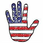 Doodle style patriotic hand illustration in vector format.
