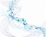 Fond d'ondulation l'eau avec des bulles. Vector illustration avec transparence EPS 10.