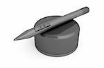 Digital pen for graphic tablet on white background