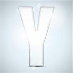 Vector - Alphabet verre brillant avec brille sur fond lettre y