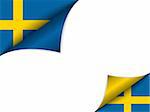 Vector - Sweden Country Flag Turning Page