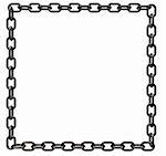 metal chains frame border on white background - 3d illustration