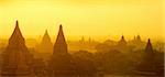 Panorama sunrise view over temples of Bagan in Myanmar