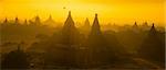 Sunrise panorama view over temples of Bagan in Myanmar