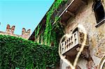 Ein Blick auf den Balkon von Romeo und Julia in Verona - Italien