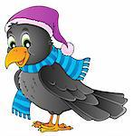 Cartoon raven theme image 1 - vector illustration.