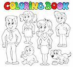 Coloring book family collection 1 - vector illustration.