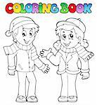 Coloring book kids theme 1 - vector illustration.
