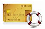 credit card sos lifesaver illustration design over white background