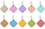 Colorful price tags made of leather for commerce. Vector set
