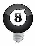 lucky idea concept eight ball illustration design