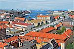 Copenhagen, Denmark.  Bird's eye view of the city