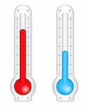 Red and blue thermometers, vector eps10 illustration