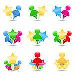 Icons of humans with stars, design elements for your logo, vector eps10 illustration