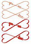 never ending love, red heart shaped infinity sign, vector