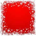 Grunge Christmas Frame with Snowflakes, vector illustration