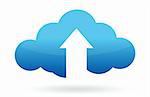 cloud computing upload illustration design over white