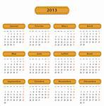Calendar for 2013 year in French. Vector illustration