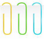 Colored paper clips, vector eps10 illustration