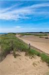 Holzzaun auf Strand, Provincetown, Cape Cod, Massachusetts, USA