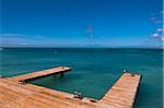 Dock et océan, Rodgers Beach, Aruba, petites Antilles, des Caraïbes