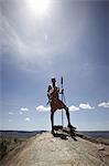 Maasai homme debout au sommet de la roche