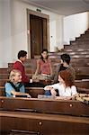 Students lounging in classroom