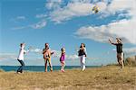 Family playing together outdoors