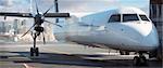 Bombardier Q400 Airplane on Tarmac, Billy Bishop Toronto City Airport, Toronto, Ontario, Canada