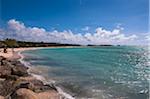 Beach Shoreline with Blue Sky and Clouds, Baby Beach, Seroe Colorado, Aruba, Lesser Antilles, Dutch Antilles