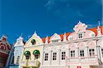 Pastel Coloured Dutch Colonial Buildings, Oranjestad, Aruba, Lesser Antilles, Dutch Antilles