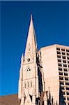 Spire of St. Mary's Basilica with High Rise in Background, Halifax , Nova Scotia, Canada