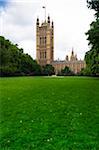 Westminster Palace and Victoria Tower Gardens in Summer, Westminster, London, England