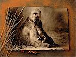 Portrait of Baboon with Offspring