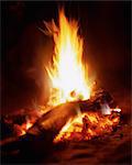 Campfire at Night Messam Crater Namibia, Africa