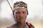Porträt der Buschmänner in traditionellen Kopfschmuck Namibia, Afrika