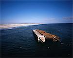 Shipwreck in Atlantic Ocean Langebaan Coastline, Western Cape, South Africa