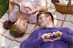 Young couple having picnic