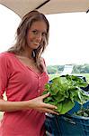 Young woman with lettuce