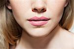 Womans visage, close up, de la bouche